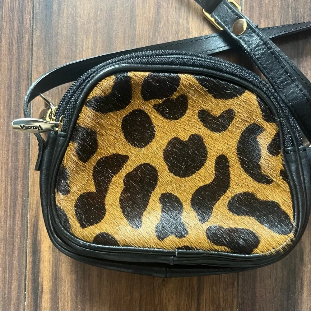 Valentina Leopard Print Calf Hair Crossbody Mini Bag - Picture 7 of 8